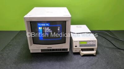 Job Lot Including 1 x Sony Trinitron Model PVM-14L1MDE Colour Video Monitor (Powers Up) and 1 x Sony UP-21MD Colour Video Printer *SN 6201376 / 53812*