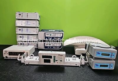 Mixed Lot Including 2 x Invacare Softform Active 2 Mattress Pumps, 5 x Herida Healthcare Alternating Pressure Mattress Pumps (1 x Missing Front Panel - See Photo) , 1 x GE Datex-Ohmeda 3800 Oximeter (Powers Up with Blank Screen - See Photo), 2 x Drive Dev