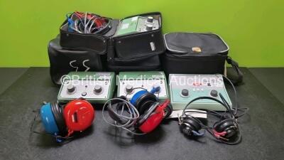 Job Lot Including 3 x Kamplex AS7 Screening Audiometers with 3 x Headphones and 1 x Kamplex KS-8 Screening Audiometer with 1 x Headphones *SN 4575 / 153569 /