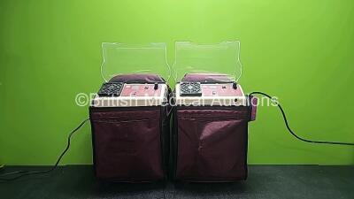 2 x Travelair Special Portable Oxygen Concentrators with 2 x Power Supplies (Both Power Up)