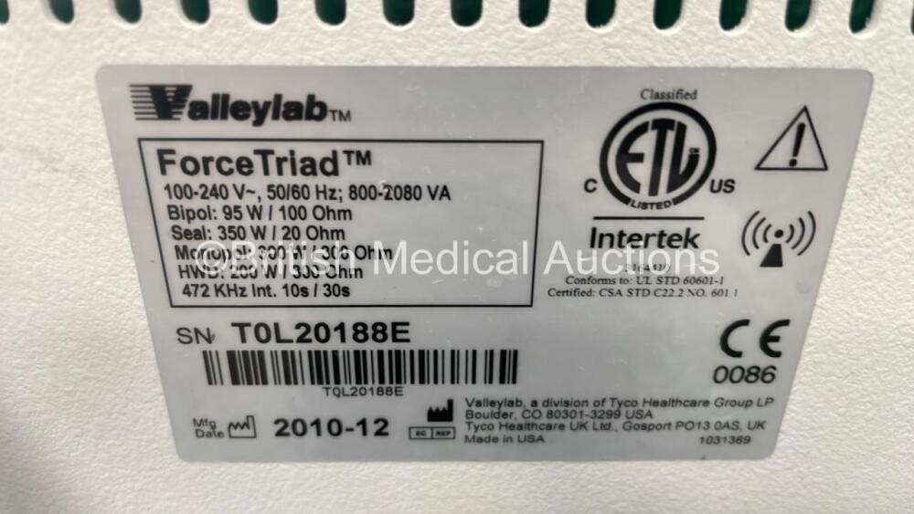 Covidien ForceTriad Electrosurgical / Diathermy Unit Software Version 3 ...