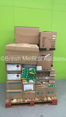 Pallet of Consumables Including Wrapmaster, Face Masks and Hand Sanitizer