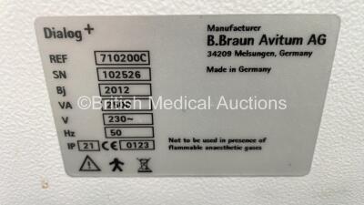 2 x B-Braun Dialog+ Dialysis Machines Software Version 9.1B / 9.1B - Running Hours 6163 / 6308 (Both Power Up) - 6