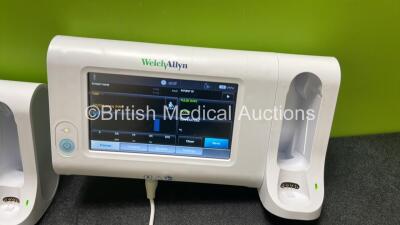 2 x Welch Allyn Connex Spot Touch Screen Monitors with 2 x Power Supplies and 2 x Hoses (Both Power Up) *SN 100093763819 / 100093803818* - 3