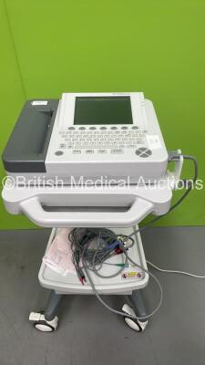 Edan SE-1200 Express ECG Machine on Stand with 10 Lead ECG Leads (Powers Up) *S/N 460016-k18300200001*