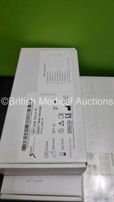 Job Lot Including 1 x Synthes Ref 04.003545S Links, 4 x Safe Air Blade Electrodes, 3 x Zimmer Ref 01.06010.003, 1 x Smith and Nephew SpeedScrew, 2 x Biomet Drill Bits and 2 x PFM Medical TiLOOP Bras - 8