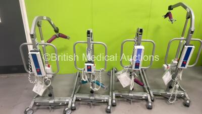 4 X Mackworth M180 Patient Hoists with Controllers and 3 x Batteries (1 x Powers Up)