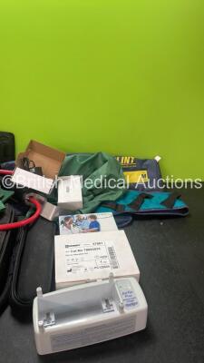 Mixed Lot Including 1 x AD High Pak Charger, 3 x Mangar AC / DC Chargers, 1 x Serres Alteration Kit, 1 x Mangar Airflo Plus Battery Charger, 1 x Hartwell Medical Evac U Splint, Belt Straps, Carry Bags and Straps - 3