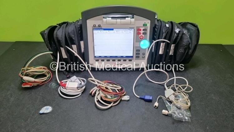 GS Corpuls3 Slim Defibrillator Ref : 04301 (Powers Up) with Corpuls Patient Box Ref : 04200 (Powers Up) with Pacer, Oximetry, ECG-D, ECG-M, CO2, CPR, NIBP and Printer Options, 4 and 6 Lead ECG Leads, SPO2 Finger Sensor with Cable, Hose, Paddle Lead, CO2 C