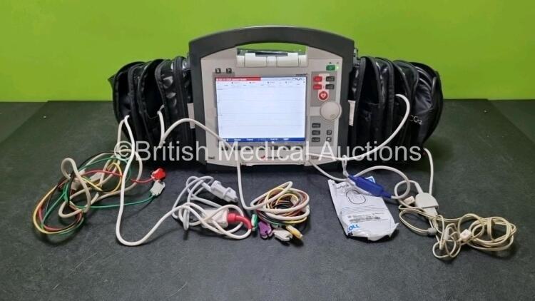 GS Corpuls3 Slim Defibrillator Ref : 04301 (Powers Up) with Corpuls Patient Box Ref : 04200 (Powers Up) with Pacer, Oximetry, ECG-D, ECG-M, CO2, CPR, NIBP and Printer Options, 4 and 6 Lead ECG Leads, SPO2 Finger Sensor with Cable, Hose, Paddle Lead, CO2 C