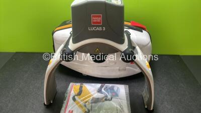 Physio Control Lucas 3 Type 100921-01 Chest Compression System *Mfd 2017* (Powers Up) with 1 x Back Plate and 1 x Manual in Case *SN 35173274* - 2