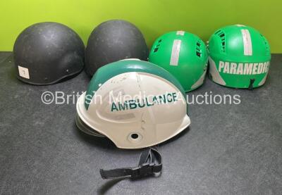 5 x Ambulance / Paramedic Safety Helmets