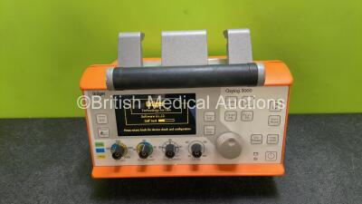 Drager Oxylog 3000 Plus Transport Ventilator Software Version 01.23 (Powers Up with Alarm and Damage to Casing - See Photos)