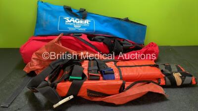 Job Lot Including 1 x Sager Emergency Traction Splint, 1 x Ferno Traction Splint in Carry Bag and 1 x Unknown Manufacturer Traction Splint