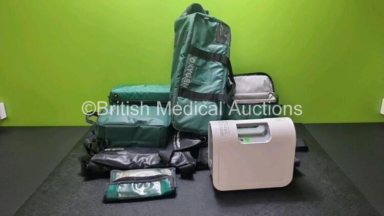 Job Lot Including 1 x Mangar Air Flo 24 Compressor with 3 x Ferno Pedi Mates and Various Ambulance Bags