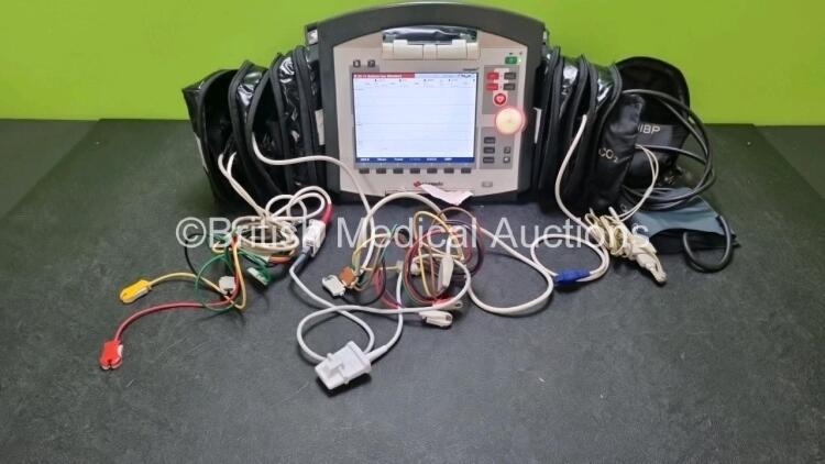 GS Corpuls3 Slim Defibrillator Ref : 04301 (Powers Up) with Corpuls Patient Box Ref : 04200 (Powers Up) with Pacer, Oximetry, ECG-D, ECG-M, CO2, CPR, NIBP and Printer Options, 4 and 6 Lead ECG Leads, SPO2 Finger Sensor with Cable, Hose, Paddle Lead, CO2 C