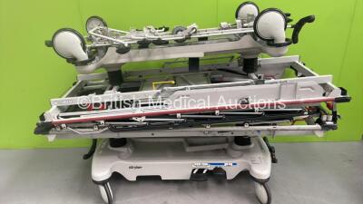 2 x Stryker Hydraulic Patient Transfer Trolleys (Hydraulics Tested Working)