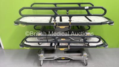 2 x Anetic Aid QA3 Hydraulic Patient Trolleys (Hydraulics Tested Working)