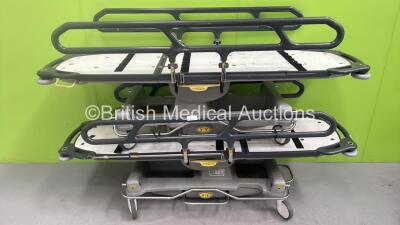 2 x Anetic Aid QA3 Hydraulic Patient Trolleys (Hydraulics Tested Working)