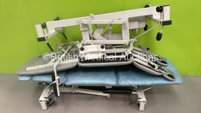 2 x Plinth 2000 Electric Patient Examination Couches with Controllers (1 x Powers Up, 1 x No Power) *S/N 503CDTGR2505828*