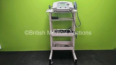 Enraf Nonius Sonopuls 492 Therapy Unit with Handpiece 1458.901 with Power Supply and 2 x Leads on Trolley (No Power - 1 x Missing Wheel) *SN 30270*