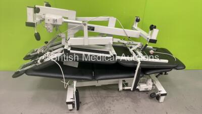 2 x Plinth 2000 Electric Patient Examination Couches with Controllers (Both Power Up)