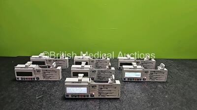 7 x CME Medical T34 Ambulatory Syringe Pumps (6 x Power Up, 1 x No Power- Stock Battery Used - Stock Battery Not Included, 1 x Battery Cover Missing - See Photo)