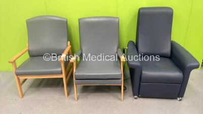 2 x Patient Waiting Room Chairs and 1 x Electric Patient Chair with Controller (No Power)