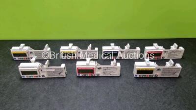 7 x CME Medical T34 Ambulatory Syringe Pumps (5 x Power Up with Stock Battery Stock Battery Not Included, All Missing Battery Cover) *c*