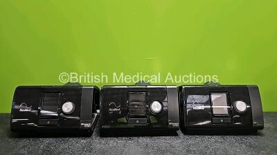 3 x ResMed AirSense 10 Autoset CPAP Units (All Power Up with Stock Power Supply - Stock Power Supply Not Included, Missing Panel/Cover From Units - See Photos)