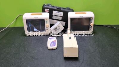 Job Lot Including 1 x Philips VS3 Sure Signs Patient Monitor Including SpO2 and NIBP Options (Powers Up with Faulty Screen) 1 x Philips VM4 Sure Signs Patient Monitor Including ECG, SpO2 and NIBP Options (Draws Power) 1 x Welch Allyn Series 767 Wall Mount