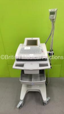 GE MAC 3500 ECG Machine on Stand with 10 Lead ECG Leads (Powers Up)