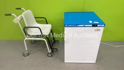 1 x Labcold Sparkfree Freezer (Powers Up) and 1 x Seca Wheelchair Weighing Scales