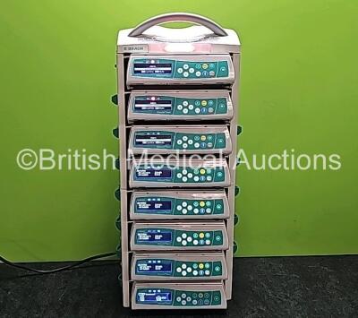 8 x B Braun Infusomat Space Infusion Pumps (All Power Up with 1 x B.Braun 8 Bay Space Station (Powers Up)