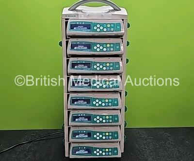 8 x B Braun Infusomat Space Infusion Pumps (All Power Up with 1 x B.Braun 8 Bay Space Station (Powers Up)