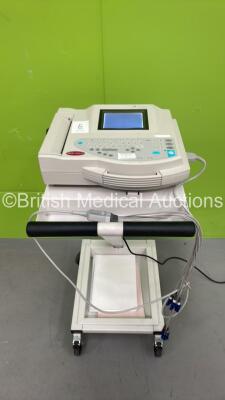 GE MAC 1200 ST ECG Machine on Stand with 10 Lead ECG Leads (Powers Up) *S/N 550015268*