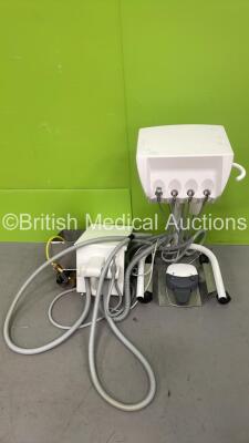 Unknown Make of Dental Delivery Unit with Hoses and Handpieces (Cut Power Supply)