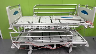 2 x Huntleigh Contoura Electric Hospital Beds with Controllers (Both Power Up) *S/N NA*