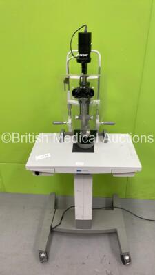 Haag Streit Bern BM 900 Slit Lamp with 2 x 10x Eyepieces and Chin Rest on Motorized Table (Powers Up with Good Bulb) *07661*