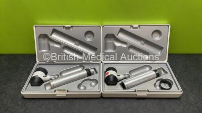 2 x Heine Delta 20 Otoscope / Ophthalmoscopes in Cases