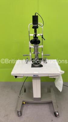 Haag Streit Bern BM 900 Slit Lamp with 2 x 10x and 1 x 16x Eyepieces and Chin Rest on Motorized Table (Powers Up - No Light) *12718*