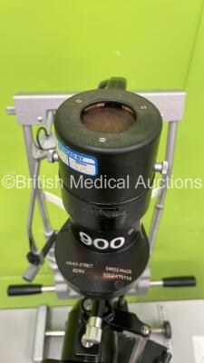 Haag Streit Bern BM 900 Slit Lamp with 2 x 10x and Chin Rest on Motorized Table (Powers Up - No Light) *11576* - 7