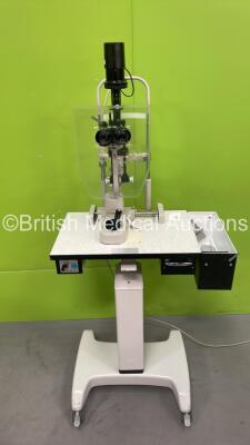 TopCon SL-3D Slit Lamp with 2 x 10x and 2 x 16x Eyepieces on Motorized Table with Accessories (Powers Up with Good Bulb) *205386*