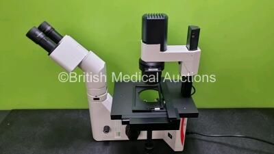 Leica DMIL LED Benchtop Microscope *Mfd - 2020* with 2 x HC Plan 10 x / 20 Lens (Powers Up) and 4 x Optics Including 1 x HI PLAN 4 x / 0.10, 1 x HI PLAN 1 40 x / 0.50, 1 x HI PLAN 1 10 x / 0.25, 1 x HI PLAN 1 20 x / 0.30 In Box with Accessories - 3