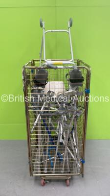 Cage Including Crutches, Zimmer Frames and Chair (Cage Not Included)