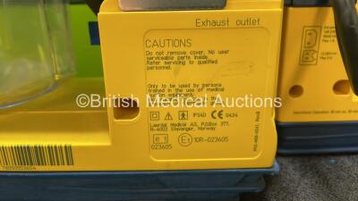 3 x LSU Laerdal Suction Units with 3 x Cups and 3 x Batteries (All Power Up, 1 x Damaged / Loose Handle Casing - See Photos) - 7