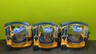 3 x LSU Laerdal Suction Units with 3 x Cups and 3 x Batteries (All Power Up)