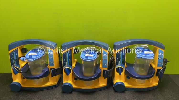 3 x LSU Laerdal Suction Units with 3 x Cups and 3 x Batteries (All Power Up)