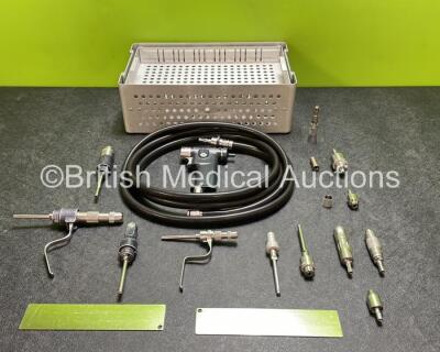 Job Lot Including 1 x Hall Mini-Driver Air Handpiece with Hose and Various Drill Attachments