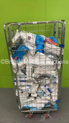 Cage of Mixed Consumables Including Face Masks, Examination Gloves and Infant Transport Mattresses (Cage Not Included - Out of Date)